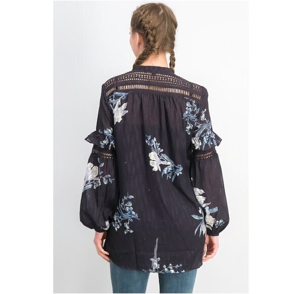 French Connection Ellette Mix Frill Sleeve Womens Blouse - Picture 13 of 13